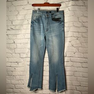 Black Label C’est Toi Chic flare jeans With Frayed Hem And Slits sz 11 NEW